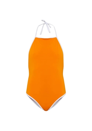 MM6 Maison Margiela halterneck contrast-trim swimsuit - Orange
