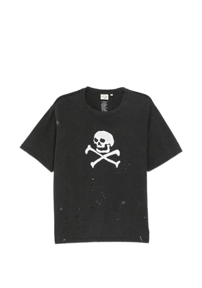Orslow skull-print paint-splatter T-shirt - Black