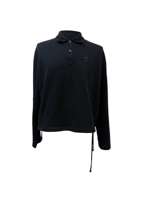 AMI Paris Ami De Cœur long-sleeve polo shirt - Black