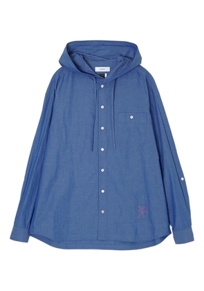 Facetasm hooded button-down shirt - Blue