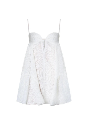 THE ARCHIVIA Core lace-embroidered padded-cup dress - White