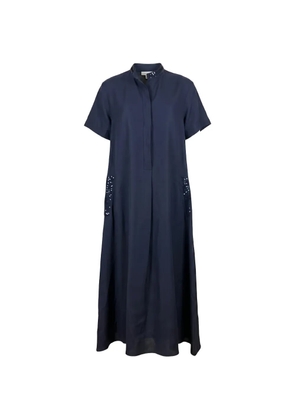 Antonelli sequin-embellished band-collar dress - Blue