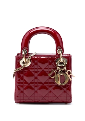 Christian Dior Pre-Owned 2018 Mini Patent Cannage Lady Dior satchel - Red