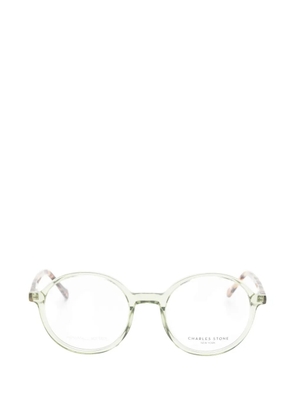 CHARLES STONE round-frame tortoiseshell-effect glasses - Green