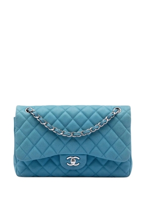 CHANEL Pre-Owned 2013-2014 Jumbo Classic Caviar Double Flap shoulder bag - Blue