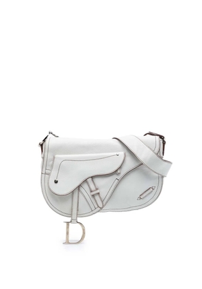 Christian Dior Pre-Owned 2002 Leather Double Saddle crossbody bag - White