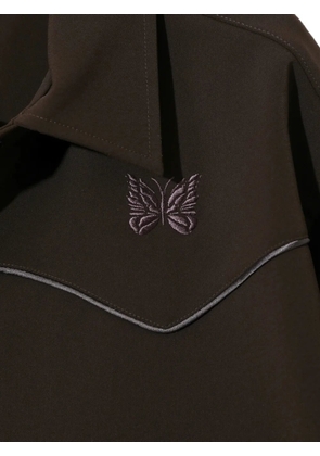 Needles butterfly-embroidered piped jacket - Brown