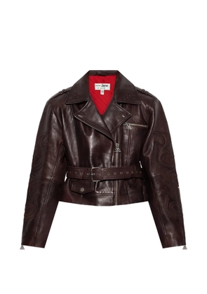 Gestuz x Barbie leather jacket - Brown