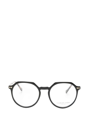CHARLES STONE geometric-frame tortoiseshell-effect glasses - Black