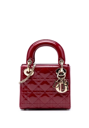 Christian Dior Pre-Owned 2017 Mini Patent Cannage Lady Dior satchel - Red