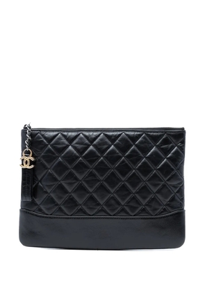 CHANEL Pre-Owned 2017-2018 Medium Aged Calfskin Gabrielle O Case clutch bag - Black