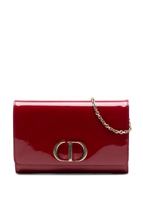 Christian Dior Pre-Owned 2020 Patent 30 Montaigne Wallet on Chain crossbody bag - Red
