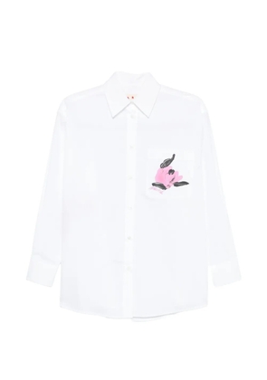 Marni floral-print pocket shirt - White
