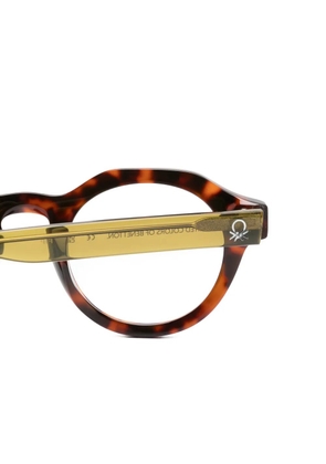 Benetton Theodore tortoiseshell-effect geometric-frame glasses - Brown