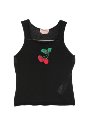 TWINSET cherry-intarsia top - Black