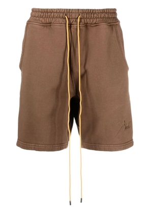 RHUDE logo-embroidered track shorts - Brown