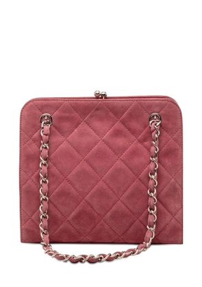 CHANEL Pre-Owned 1996-1997 CC Quilted Suede Kiss Lock handbag - Pink