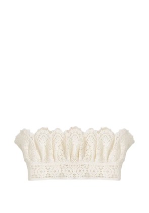 ERDEM ruffled lace collar - Neutrals