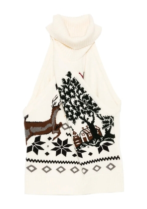 Monse fair-isle halter top - Neutrals
