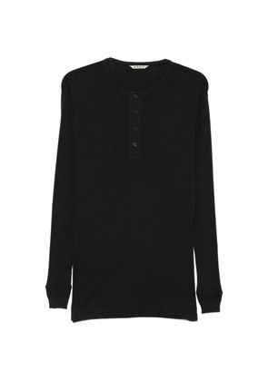 Auralee Henley ribbed top - Black