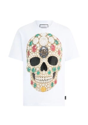 Philipp Plein round neck skull stones T-shirt - White