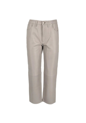 GOLDSIGN straight-leg leather trousers - Grey