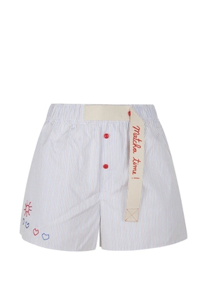 Mira Mikati embroidered striped mini shorts - White