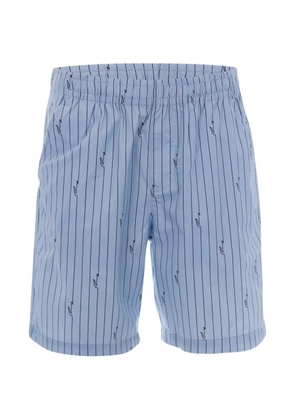 Lacoste pinstripe-pattern logo-print shorts - Blue