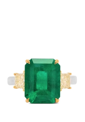HYT Jewelry emerald and yellow diamond ring - Silver
