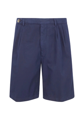 Brunello Cucinelli pleated cotton shorts - Blue