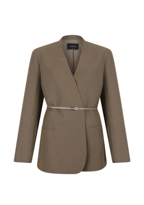 Fabiana Filippi belted wrap-front jacket - Neutrals