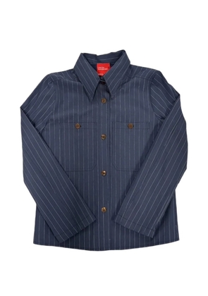 Merci pinstripe-pattern patch-pocket shirt - Blue