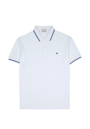 BROOKSFIELD logo-embroidered tipped polo shirt - White