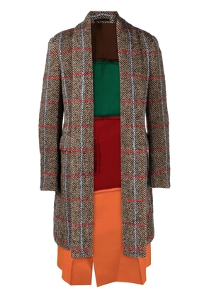 Comme des Garçons Homme Plus herringbone tweed reversible overcoat - Brown