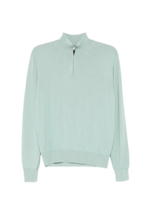 Canali stand-collar zip-up sweater - Green