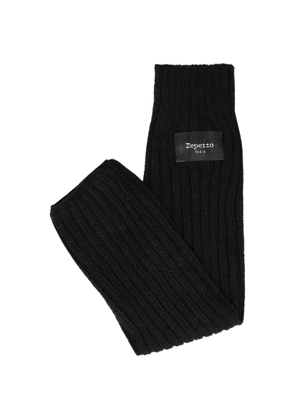 Repetto ribbed logo-patch legwarmers - Black