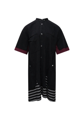 Undercover striped-hem shirt dress - Black