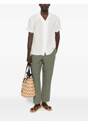 120% Lino short-sleeved camp-collar shirt - Neutrals