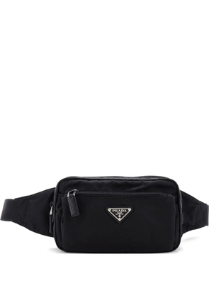 Prada Pre-Owned Front Pocket Re-Nylon with Saffiano Leather belt bag - Black