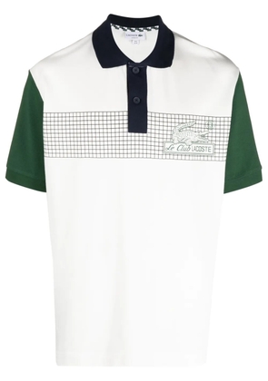 Lacoste logo-print organic cotton polo shirt - White