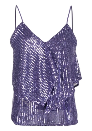 PINKO sequin-embellished V-neck top - Purple