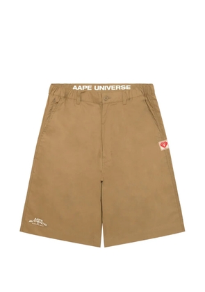 AAPE BY *A BATHING APE® logo-print cotton shorts - Neutrals