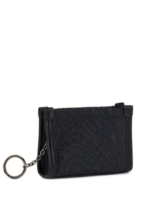 ETRO Paisley-pattern leather-trim pouch bag - Blue