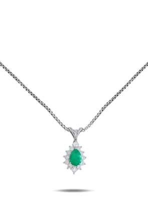 LB Exclusive emerald and diamond pendant necklace - Silver