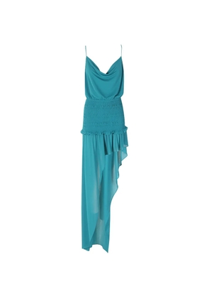 THE ANDAMANE asymmetric ruffled dress - Blue
