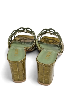 Poche Paris croc-effect cage-style sandals - Green