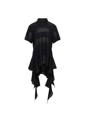 YCH draped-hem panelled top - Black