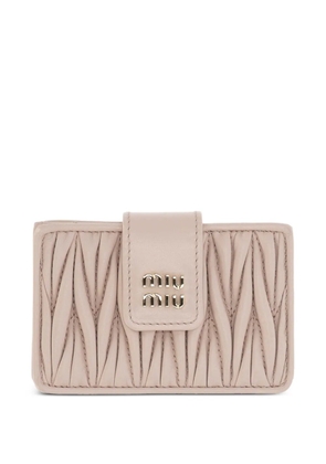 Miu Miu Matelasse card holder - Neutrals