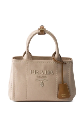 Prada Jardinière cotton canvas mini-bag - Neutrals