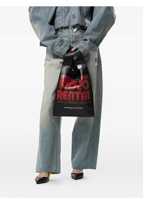 Maison MIHARA YASUHIRO Video Rental print leather tote bag - Black